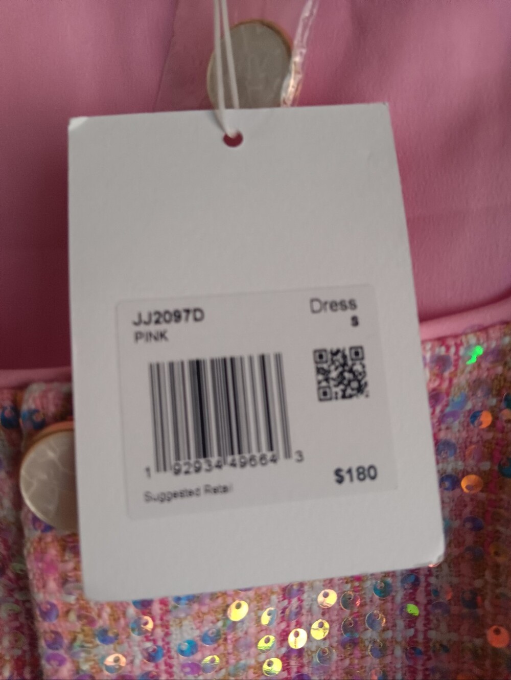Endless Rose Sequin Tweed Pink Shift Dress Size S NEW W TAGS - Picture 4 of 10
